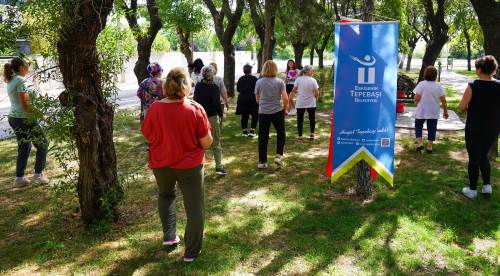 Tepebaşı'nda açık havada spor keyfi