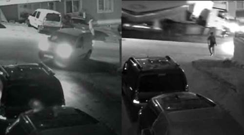 Tır, park halindeki 6 araca böyle çarptı!