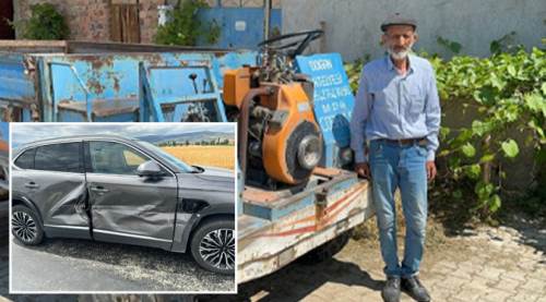 TOGG'a çarpan patpat sürücüsünden güldüren savunma