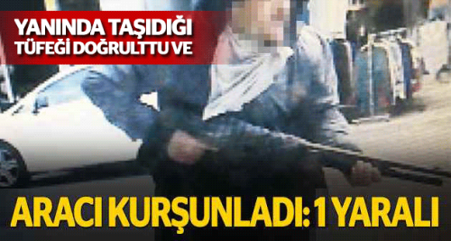 Tüfekle araç kurşunlandı: 1 yaralı