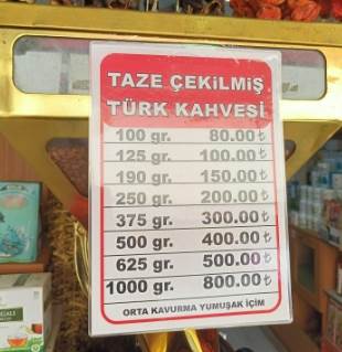 Türk kahvesinin 100 gramı 80 lira oldu