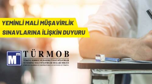 TÜRMOB Yeminli Mali Müşavirlik sınavlarına ilişkin duyuru