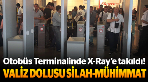 Valiz dolusu silah ve mühimmat X-Ray'e takıldı