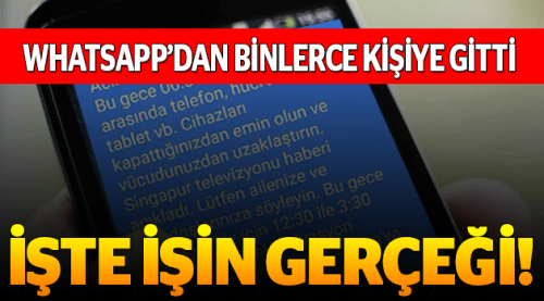 Whatsapp'taki 'telefonunuzu kapatın' mesajı asparagas çıktı