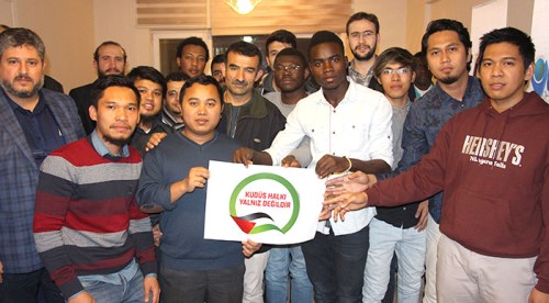 Yabancı öğrencilerden Kudüs teşekkürü