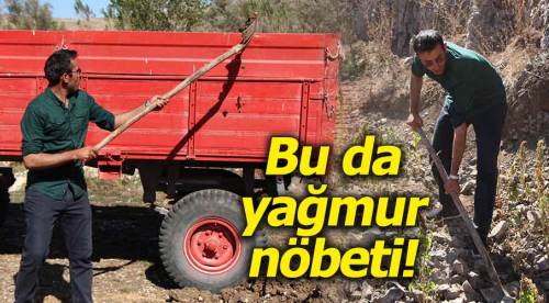 Yağmur yağınca nöbet tutuyor
