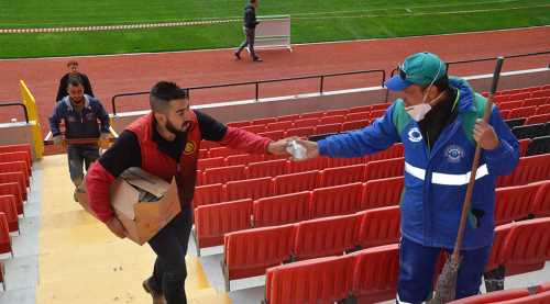 Yeni stadyumda Bandırma maçı hazırlıkları