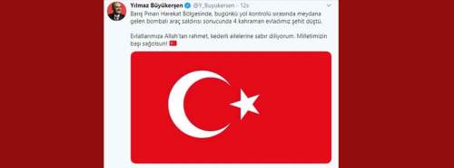 Yılmaz Büyükerşen'den şehitlerimiz için başsağlığı mesajı