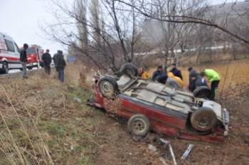 Yoğun Yağmur Kazaya Neden Oldu, 1 Yaralı
