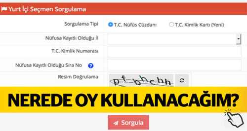 YSK seçmen sandık sorgulama nerede oy kullanacağım