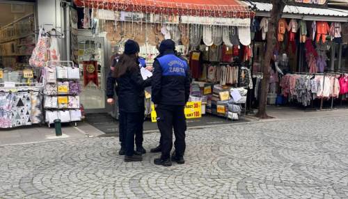 Zabıta ekiplerinden Hamamyolu Caddesi’nde sıkı denetim