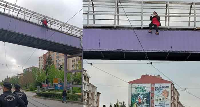 Eskişehir’de intihar girişimi: Polis alarmda, trafik durdu!