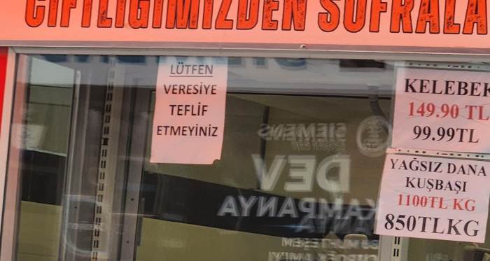 Eskişehir’de kasaplardan dikkat çeken “veresiye” uyarısı Eskişehir’de kasaplardan dikkat çeken “veresiye” uyarısı