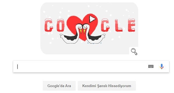 Google'dan Sevgililer Günü Doodle'ı