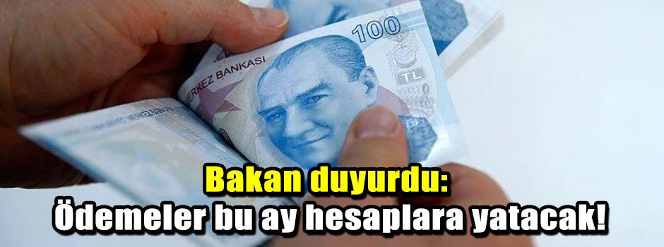 Bakan duyurdu: Ödemeler bu ay hesaplara yatacak!