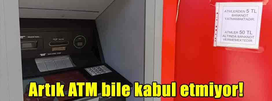 Eskişehir'de ATM'de dikkat çeken 5 TL uyarısı…