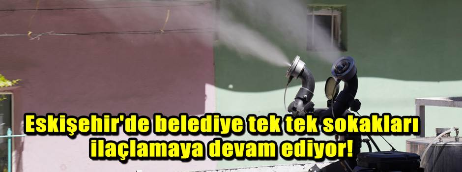 Eskişehir'de belediye tek tek sokakları ilaçlamaya devam ediyor!