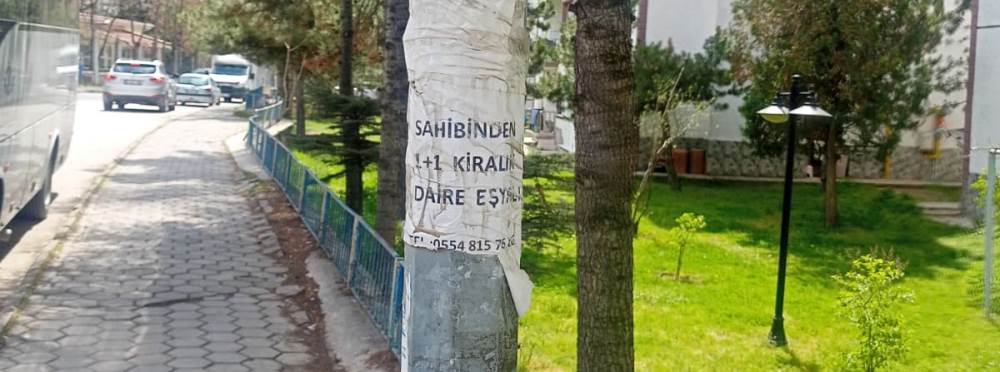 Eskişehir’de direkler ilan panosuna döndü