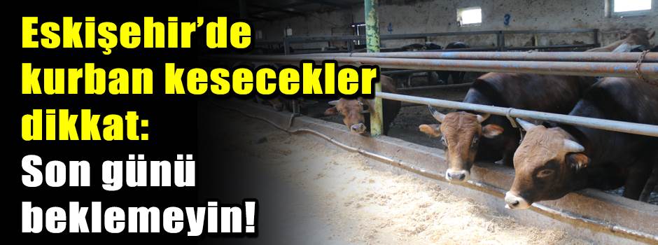 Eskişehir’de kurban kesecekler dikkat: Son gü…