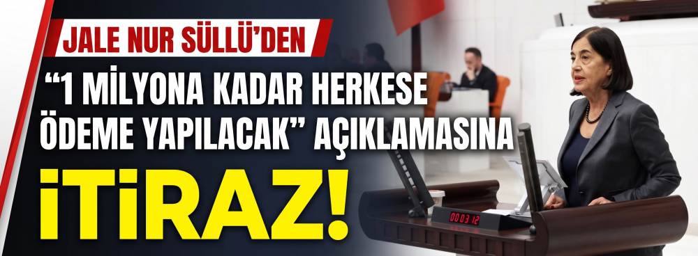 Jale Nur Süllü'den “1 milyona kadar herkese ödeme yapılacak” açıklamasına itiraz