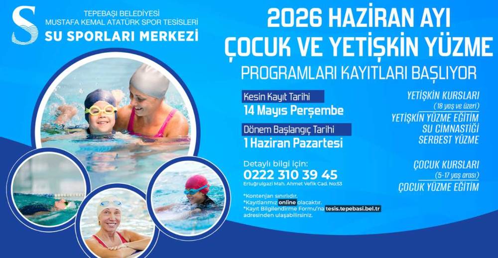 Tepebaşı'nda 2026 Yüzme Kursları için kayıtla…