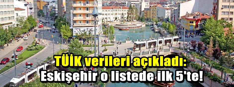TÜİK verileri açıkladı: Eskişehir o listede ilk 5'te!